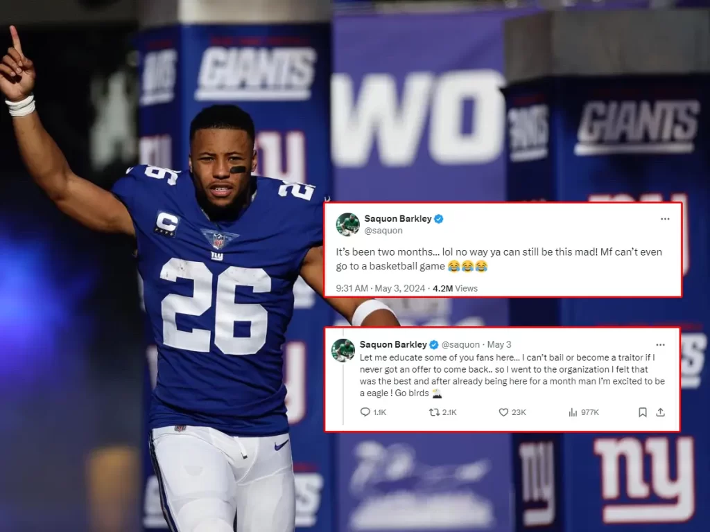 Giants Former Star RB Saquon Barkley Telling Giants Fans to Move On